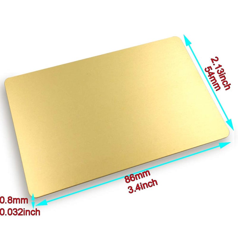 ebamaz Metal Business Cards Anodized Aluminum Plaque Plate 86X54X0.8mm (Golden, Blank,10PCS) - Image 4